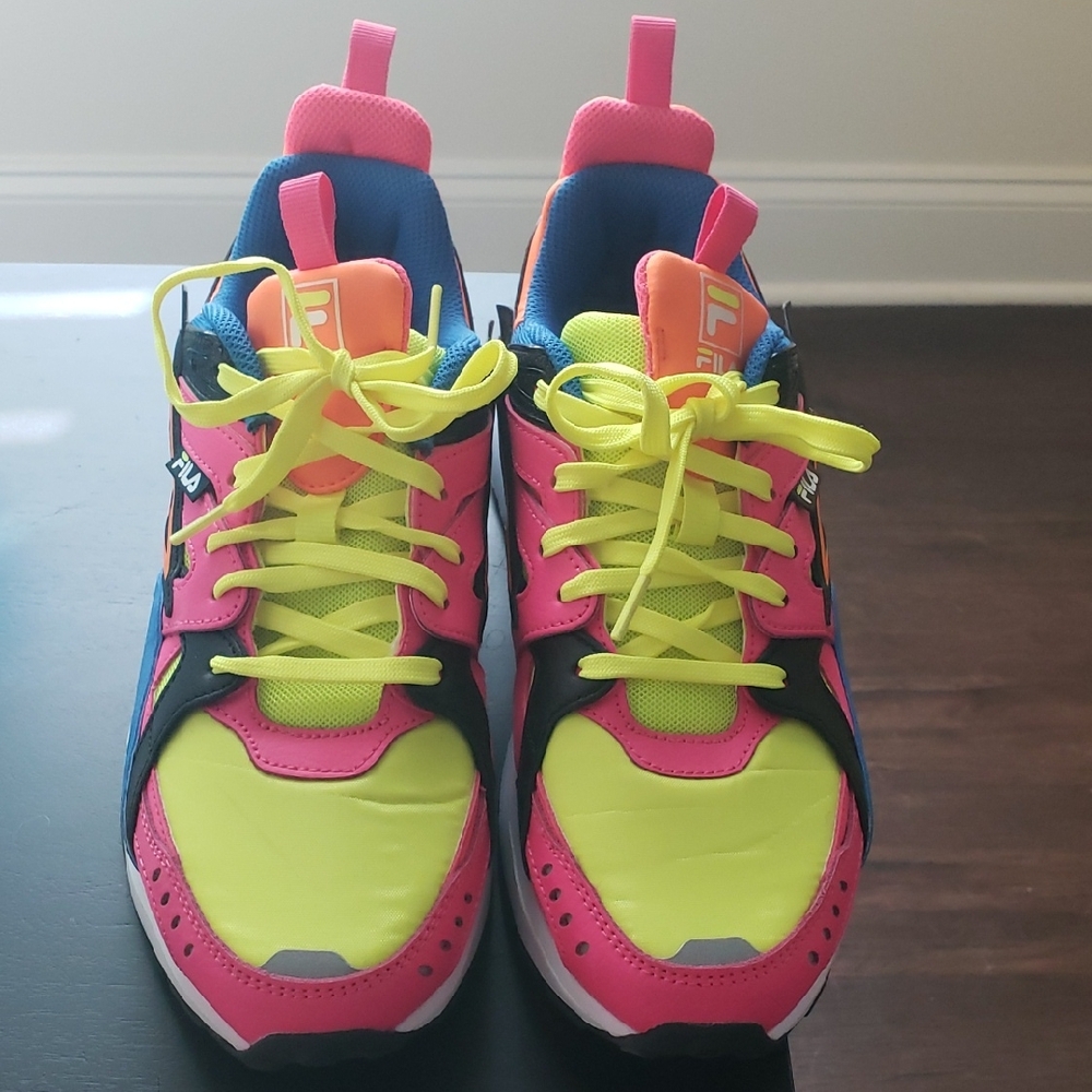 Fila Vibrant Pink and Yellow Sneakers